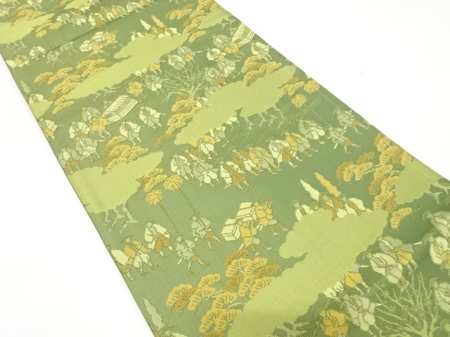 JAPANESE FUKURO OBI / WOVEN DAIMYOS PROCESSION